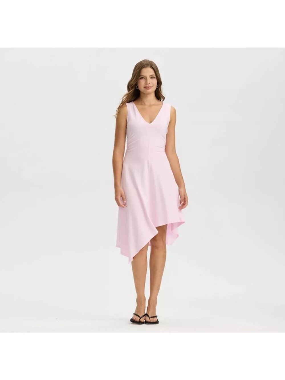 A New Day Sleeveless & Asymmetrical Midi Hem High Low Soft Pink Dress -- Size XS